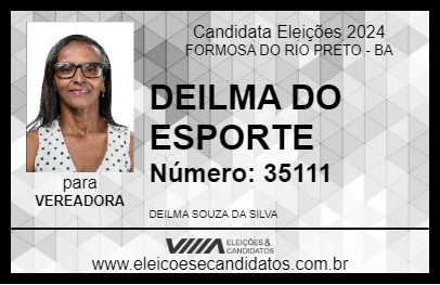 Candidato DEILMA DO ESPORTE 2024 - FORMOSA DO RIO PRETO - Eleições