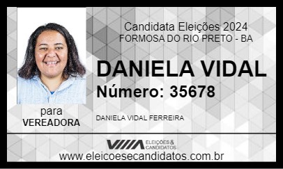 Candidato DANIELA VIDAL 2024 - FORMOSA DO RIO PRETO - Eleições