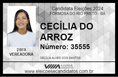 Candidato CECÍLIA DO ARROZ 2024 - FORMOSA DO RIO PRETO - Eleições