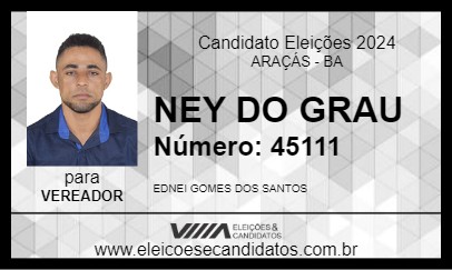 Candidato NEY DO GRAU 2024 - ARAÇÁS - Eleições