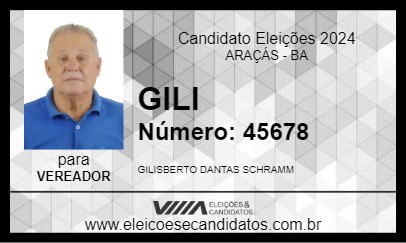 Candidato GILI 2024 - ARAÇÁS - Eleições