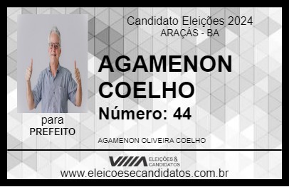 Candidato AGAMENON COELHO 2024 - ARAÇÁS - Eleições