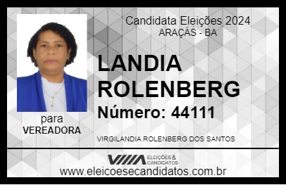 Candidato LANDIA ROLENBERG 2024 - ARAÇÁS - Eleições