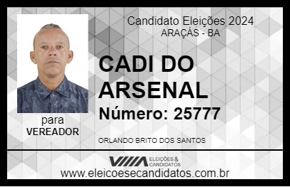 Candidato CADI DO ARSENAL 2024 - ARAÇÁS - Eleições