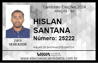 Candidato HISLAN SANTANA 2024 - ARAÇÁS - Eleições