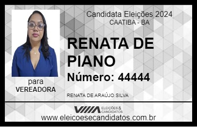 Candidato RENATA DE PIANO 2024 - CAATIBA - Eleições