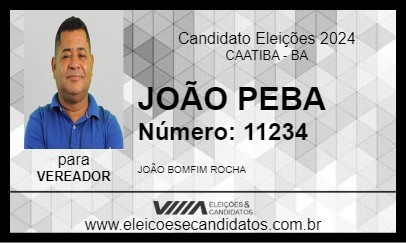 Candidato JOÃO PEBA 2024 - CAATIBA - Eleições