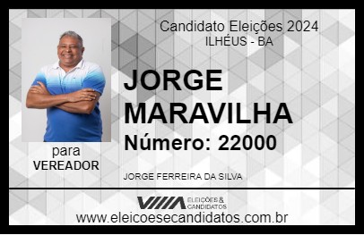 Candidato JORGE MARAVILHA 2024 - ILHÉUS - Eleições