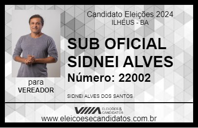 Candidato SUB OFICIAL SIDNEI ALVES 2024 - ILHÉUS - Eleições