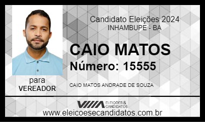 Candidato CAIO MATOS 2024 - INHAMBUPE - Eleições