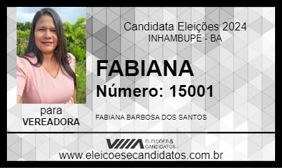 Candidato FABIANA 2024 - INHAMBUPE - Eleições