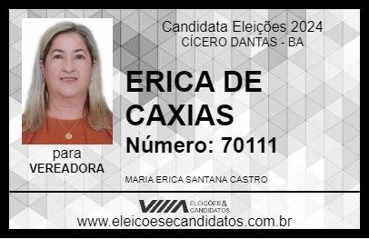 Candidato ERICA DE CAXIAS 2024 - CÍCERO DANTAS - Eleições