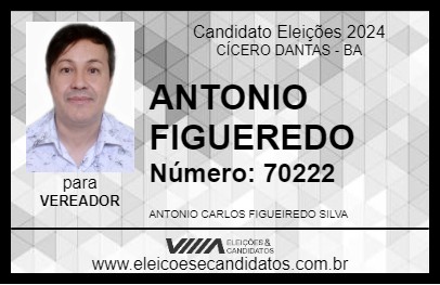 Candidato ANTONIO FIGUEREDO 2024 - CÍCERO DANTAS - Eleições