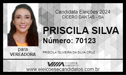 Candidato PRISCILA DE ZÉ LITO 2024 - CÍCERO DANTAS - Eleições