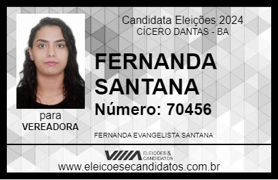 Candidato FERNANDA SANTANA 2024 - CÍCERO DANTAS - Eleições