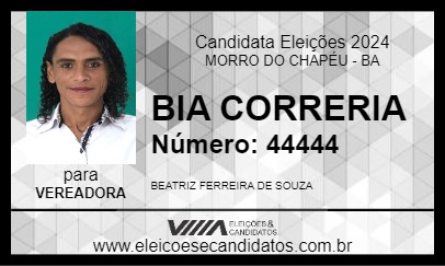 Candidato BIA CORRERIA 2024 - MORRO DO CHAPÉU - Eleições