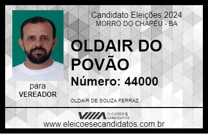 Candidato OLDAIR DO POVÃO 2024 - MORRO DO CHAPÉU - Eleições