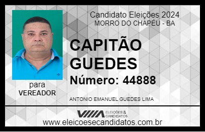 Candidato CAPITÃO GUEDES 2024 - MORRO DO CHAPÉU - Eleições