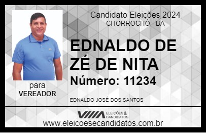 Candidato EDNALDO DE ZÉ DE NITA 2024 - CHORROCHÓ - Eleições