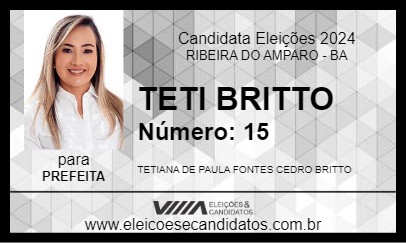 Candidato TETI BRITTO 2024 - RIBEIRA DO AMPARO - Eleições