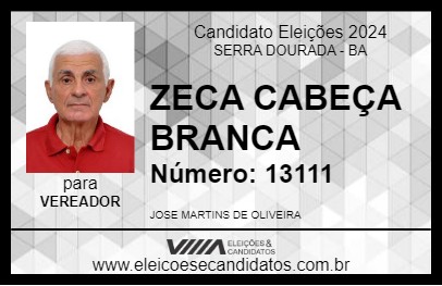 Candidato ZECA CABEÇA BRANCA 2024 - SERRA DOURADA - Eleições