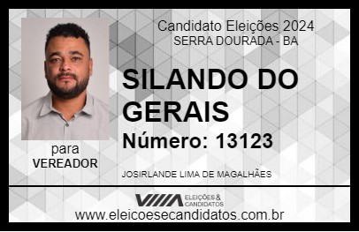 Candidato SILANDO DO GERAIS 2024 - SERRA DOURADA - Eleições