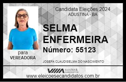 Candidato SELMA ENFERMEIRA 2024 - ADUSTINA - Eleições