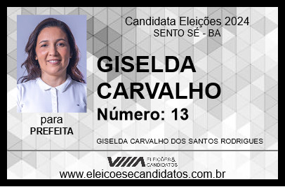 Candidato GISELDA CARVALHO 2024 - SENTO SÉ - Eleições