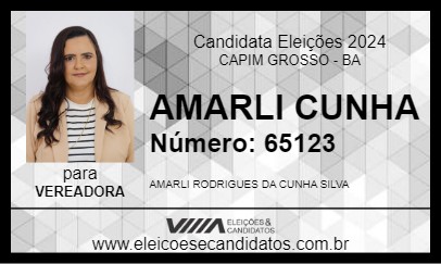 Candidato AMARLI CUNHA 2024 - CAPIM GROSSO - Eleições