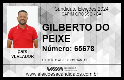 Candidato GILBERTO DO PEIXE 2024 - CAPIM GROSSO - Eleições