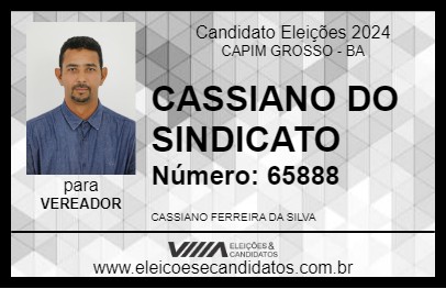 Candidato CASSIANO DO SINDICATO 2024 - CAPIM GROSSO - Eleições