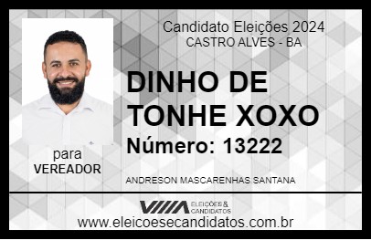 Candidato DINHO DE TONHE XOXO 2024 - CASTRO ALVES - Eleições