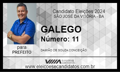 Candidato GALEGO 2024 - SÃO JOSÉ DA VITÓRIA - Eleições