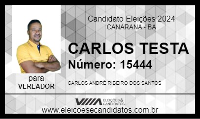 Candidato CARLOS TESTA 2024 - CANARANA - Eleições