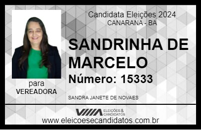 Candidato SANDRINHA DE MARCELO 2024 - CANARANA - Eleições