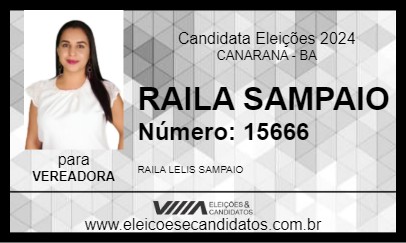 Candidato RAILA SAMPAIO 2024 - CANARANA - Eleições