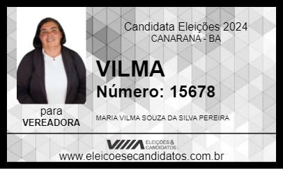 Candidato VILMA 2024 - CANARANA - Eleições