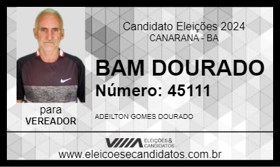 Candidato BAM DOURADO 2024 - CANARANA - Eleições