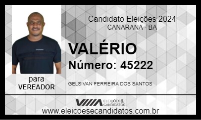 Candidato VALÉRIO 2024 - CANARANA - Eleições