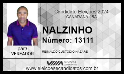 Candidato NALZINHO 2024 - CANARANA - Eleições