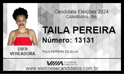 Candidato TAILA PEREIRA 2024 - CANARANA - Eleições