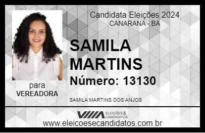 Candidato SAMILA MARTINS 2024 - CANARANA - Eleições