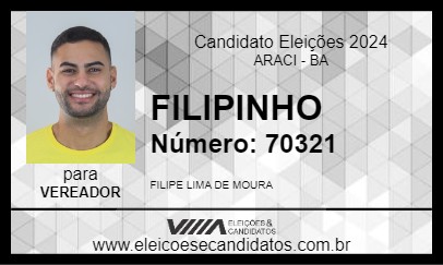 Candidato FILIPINHO 2024 - ARACI - Eleições