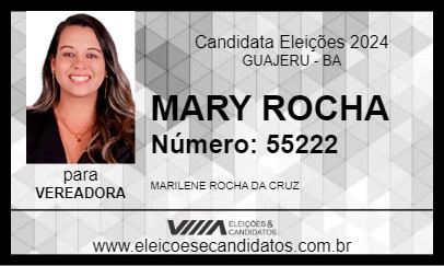 Candidato MARY ROCHA 2024 - GUAJERU - Eleições