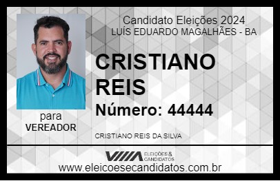 Candidato CRISTIANO REIS 2024 - LUÍS EDUARDO MAGALHÃES - Eleições