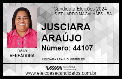 Candidato JUSCIARA ARAÚJO 2024 - LUÍS EDUARDO MAGALHÃES - Eleições