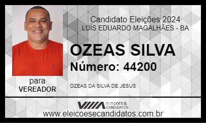 Candidato OZEAS SILVA 2024 - LUÍS EDUARDO MAGALHÃES - Eleições