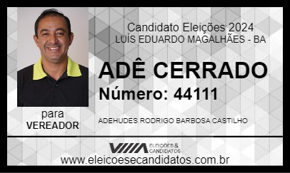 Candidato ADÊ CERRADO 2024 - LUÍS EDUARDO MAGALHÃES - Eleições