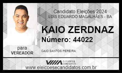 Candidato KAIO ZERDNAZ 2024 - LUÍS EDUARDO MAGALHÃES - Eleições