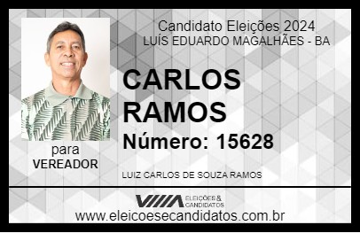 Candidato CARLOS RAMOS 2024 - LUÍS EDUARDO MAGALHÃES - Eleições